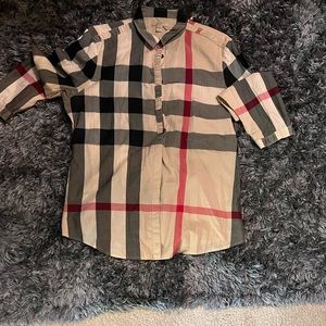 Women button down Burberry shirt size xl